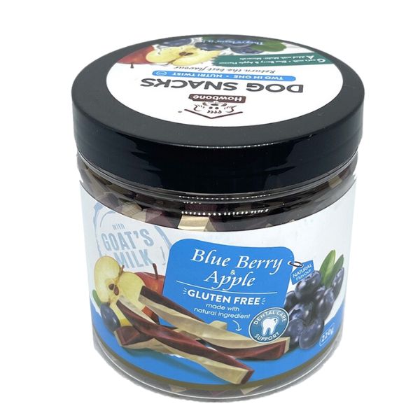 מקלות חלב עיזים HowBone - מועשר תפוח ואוכמניות - 220 גרם