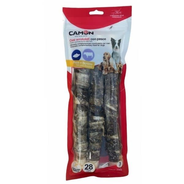 קמון עצמות רול בקר עטופות דג 28 ס"מ - 3 יח'
