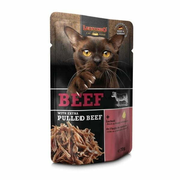 לאונרדו פאוץ' פטה בקר לחתולים עם נתחי בקר - 70 גרם