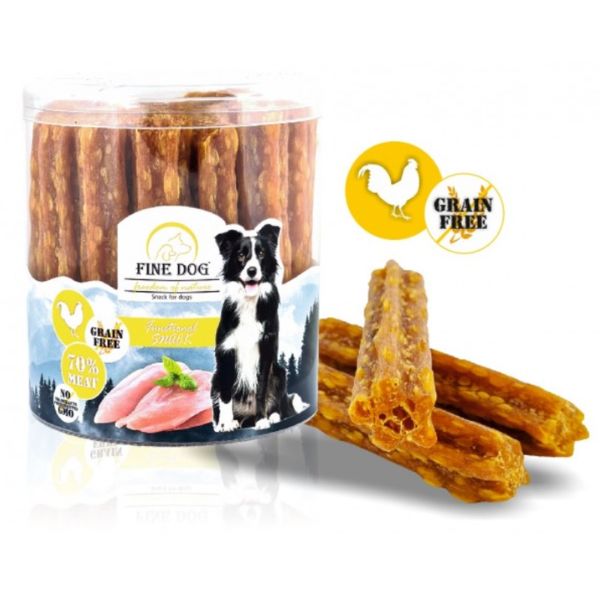 פיין דוג חטיף לכלבים רצועות עוף אריזת חסכון - 25 יח'