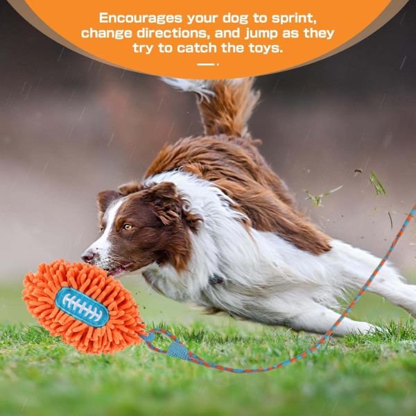 משחק חכה טיזר לכלבים בובת פוטבול עם חבל - 108 ס"מ AFP