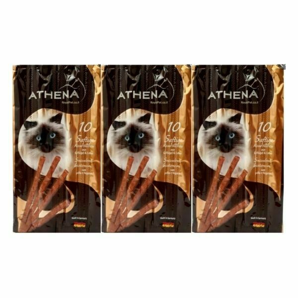 אתנה סטיקס חטיף לחתולים 10 יח' באריזה כבד ועוף - 50 גרם