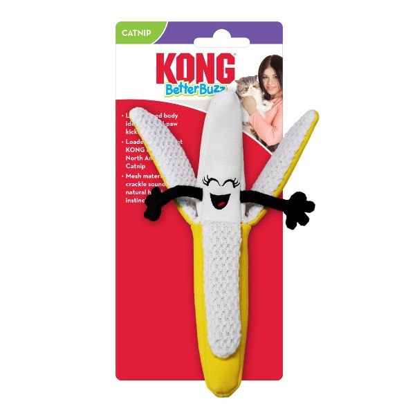 קונג בובה לחתולים BetterBuzz בננה מועשר קטניפ