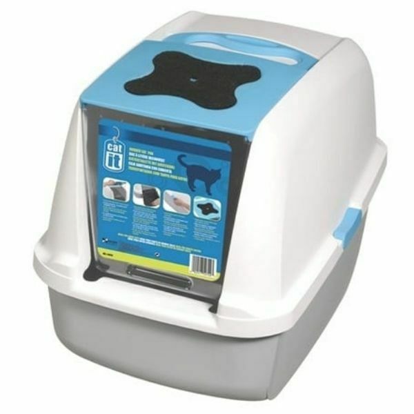שירותים קט איט CATIT הייטק סגורים לחתול עם גג נפתח- כחול