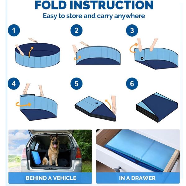 Pawise בריכה קשיחה לכלבים בינונית - 120 ס"מ