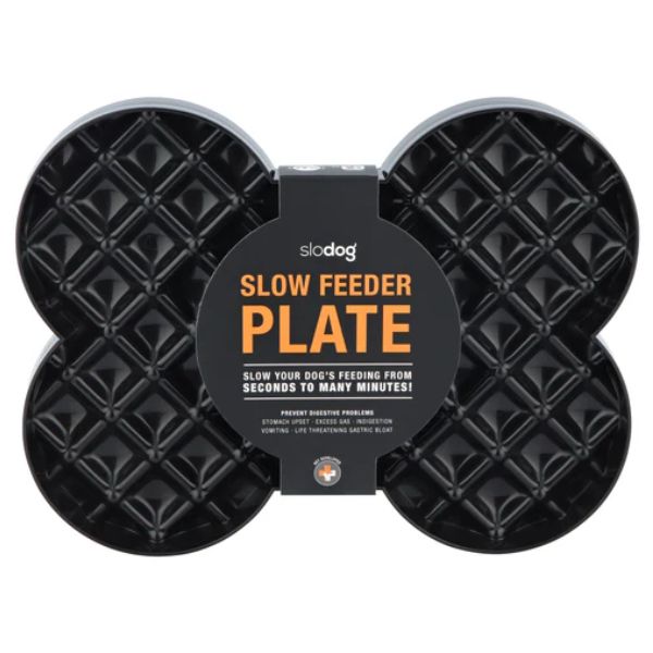 ליקי מט סלו דוג Slodog קערה להאכלה איטית - שחור