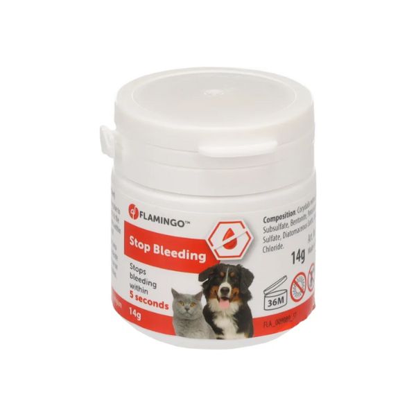 Flamingo - אבקה לעצירה דימום, לחיטוי ולהרגעת הכאב כלבים וחתולים