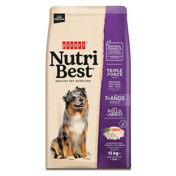 נוטרי בסט סניור עוף ואורז לכלבים מבוגרים - 15 ק"ג