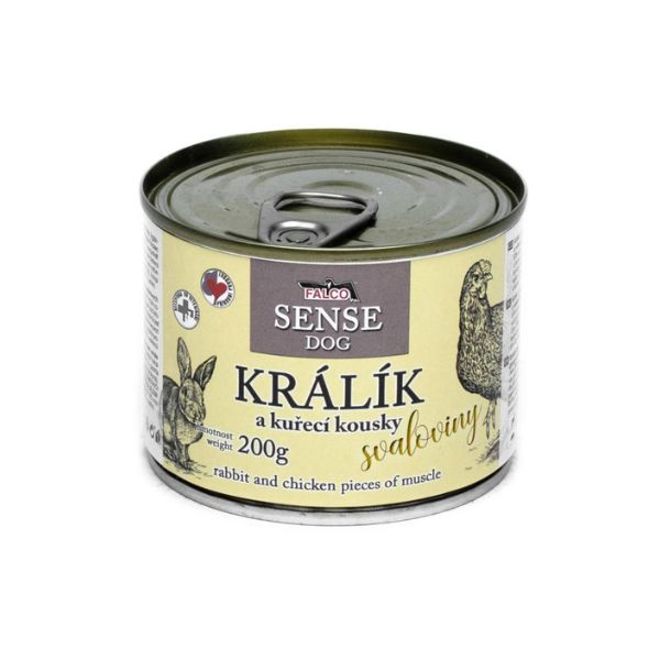 Falco Sense dog מזון רטוב בשימורים ארנבת ושריר עוף - 200 גרם
