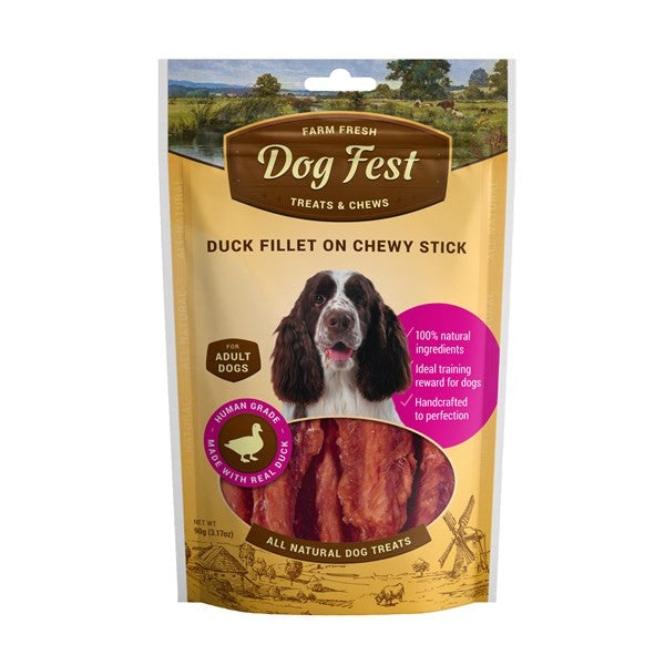 דוג פסט חטיף לכלבים- פילה ברווז על מקל לעיסה 90 גרם