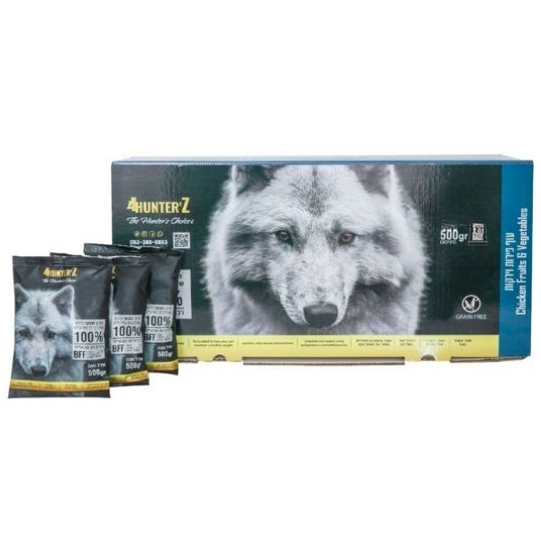 4Hunterz פור האנטרז מזון טבעי לכלבים עוף פירות וירקות - 6 ק"ג