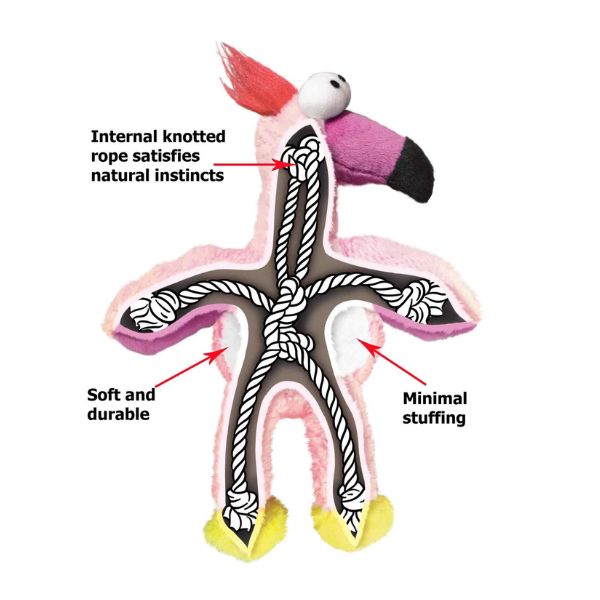 קונג Wild Knots - בובת פלמינגו עם חבל פנימי S/M