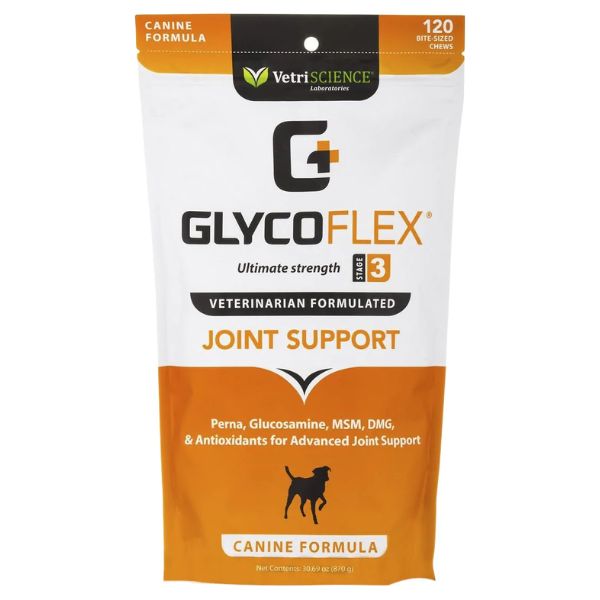 גלייקופלקס שלב 3 GlycoFlex לבריאות המפרקים - 120 לעסניות 870 גרם