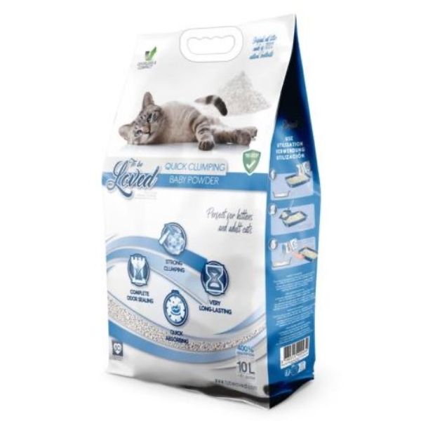 To Be Loved חול לחתולים מתגבש בניחוח בייבי פאודר עדין - 10 ליטר