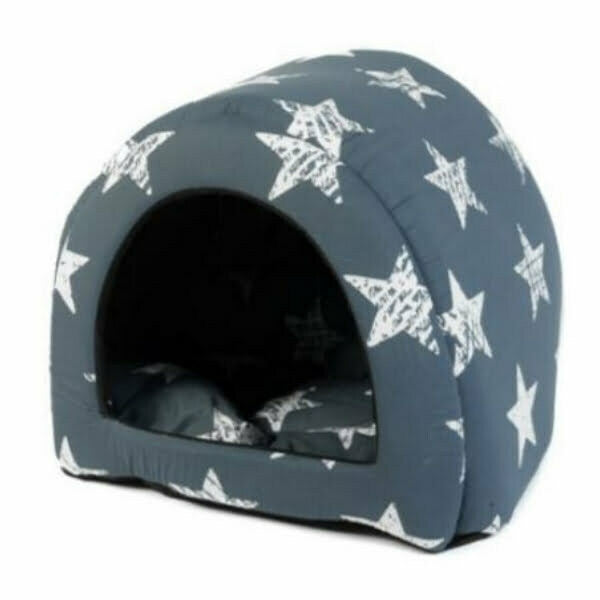 מיטה איגלו לחתול אפור כוכבים - Pets Project