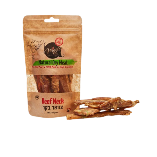 וויגל רצועות צוואר בקר 100% חטיף טבעי לכלבים