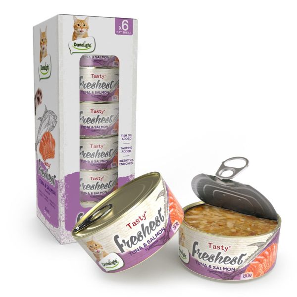 Freshest פרשסט טונה וסלמון רצועות ברוטב - 80 גרם