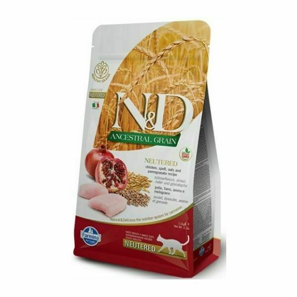 N&amp;D נטורל אנד דלישס חתול - עוף, דגנים קדמונים ורימון סטרלייז - 5 ק"ג