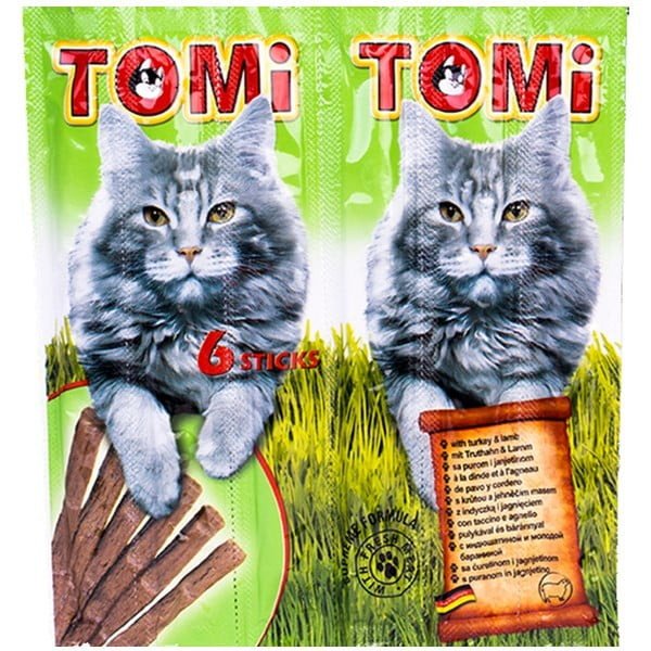 חטיף לחתולים טומי סטיקס 6 יח' - הודו וכבש