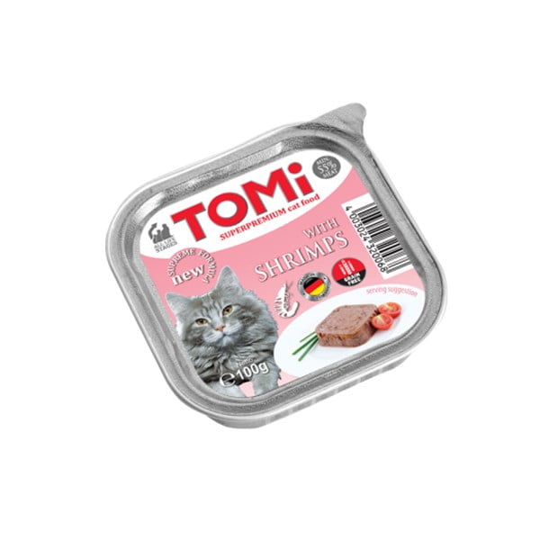 טומי מעדן פטה עם שרימפס 100 גרם לחתולים