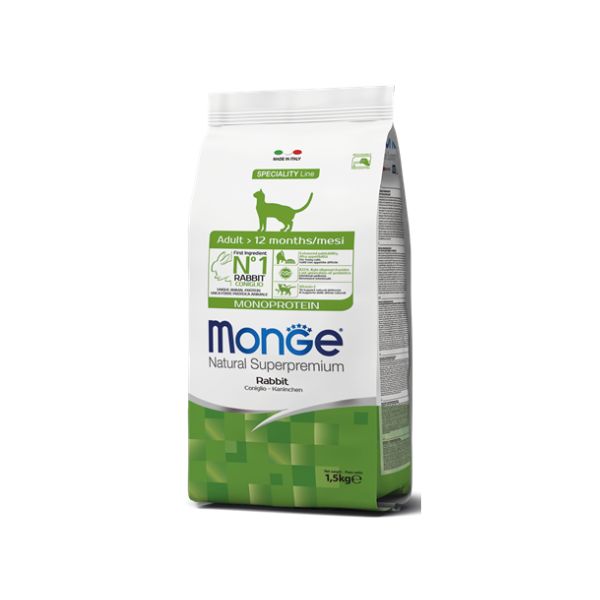 מונג' חתולים מונו פרוטאין ארנבת - 1.5 ק"ג