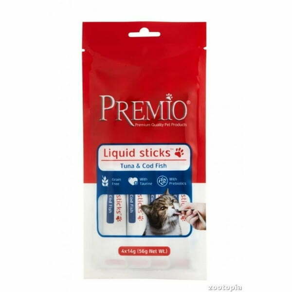 פרמיו חטיף נוזלי לחתולים טונה ודג קוד