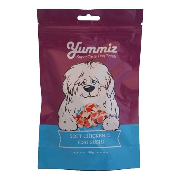 יאמיז חטיף לכלב סושי עוף ודג בקלה 80 גרם