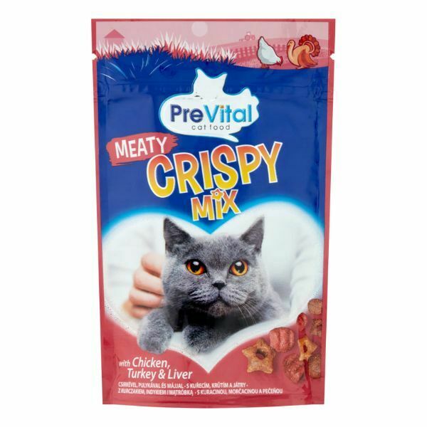 פרה ויטאל חטיף קרסיפי מיקס לחתולים עוף הודו וכבד - 60 גרם