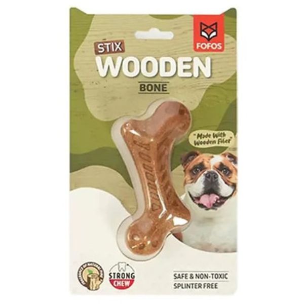 פופוס צעצוע לעיסה עץ בצורת עצם - FOFOS