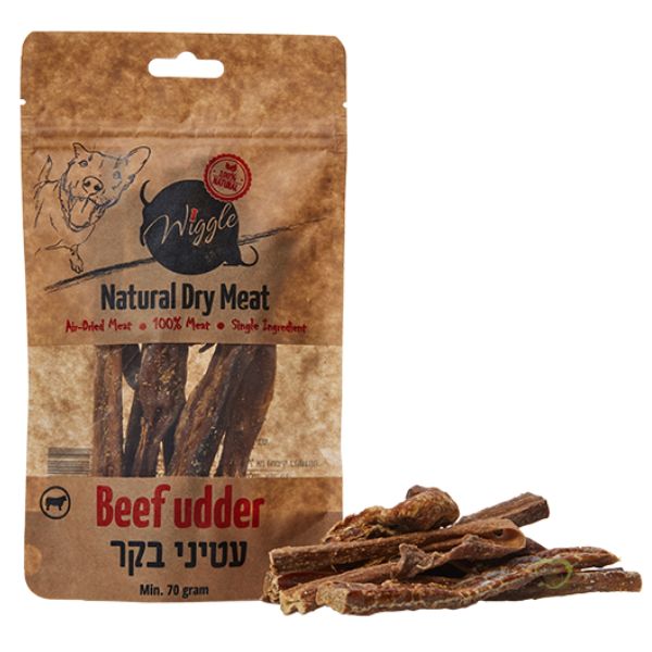 וויגל עטיני בקר 100% חטיף טבעי לכלבים - 70 גרם