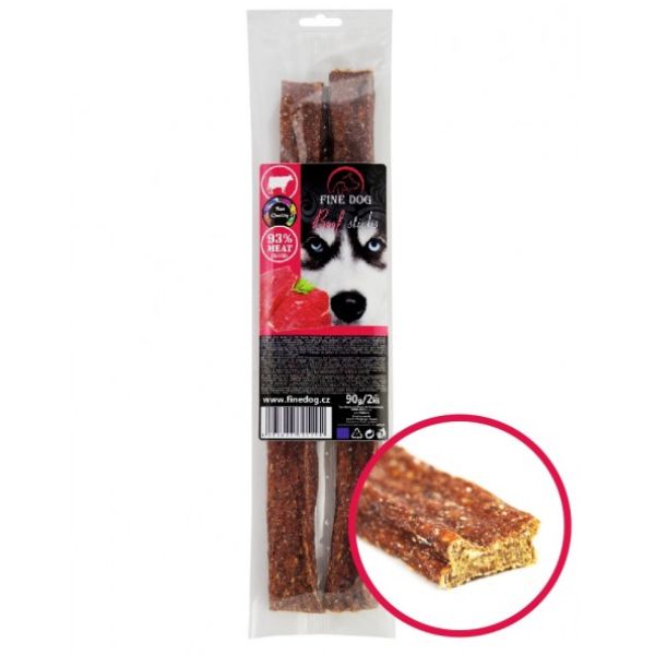 Fine Dog פיין דוג חטיף לכלבים מקלות בקר - 90 גרם