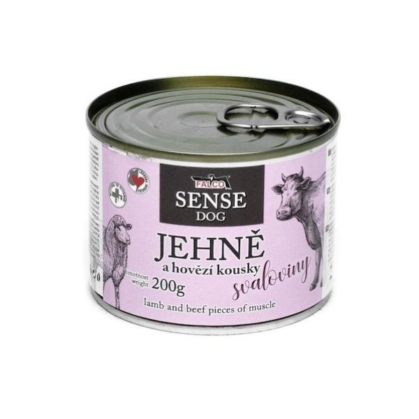 Falco Sense dog מזון רטוב בשימורים כבש שריר בקר וחזיר - 200 גרם