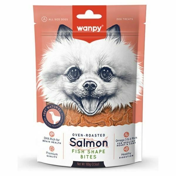 וונפי Wanpy נגיסי סלמון בצורת דג - 100 גרם