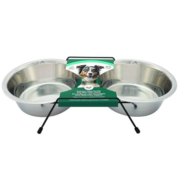 DogIt סטנד 2 קערות לכלבים בינוניים וגדולים - XL