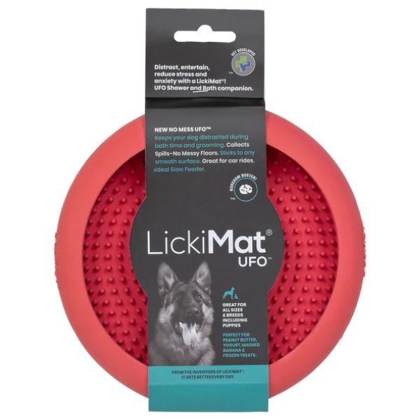 ליקי מט UFO קערת ליקוק והאכלה איטית ורוד