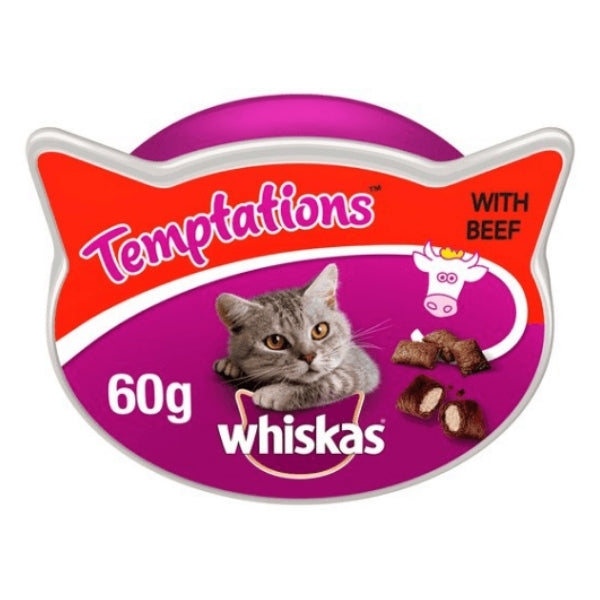 וויסקאס  חטיף לחתולים טמפטיישן כריות בקר 60 גרם