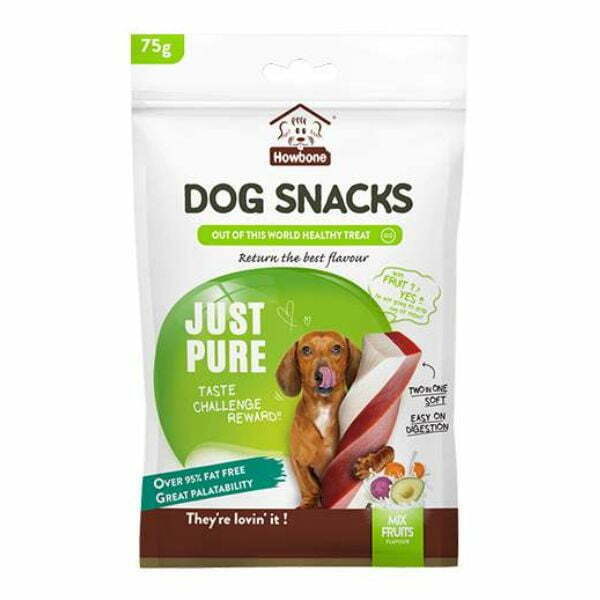 האובון מקלונים דנטליים HowBone מיקס פירות - 75 גרם