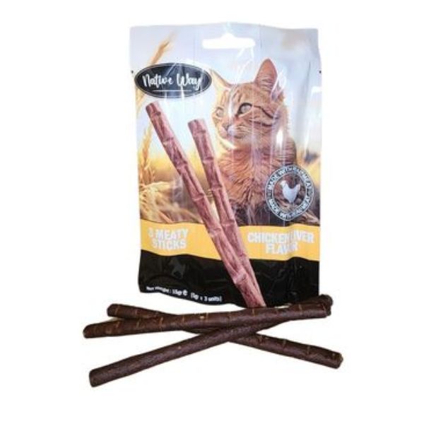 נייטיב וואי סטיקס לחתולים עוף 15 גרם  - 3 יח'