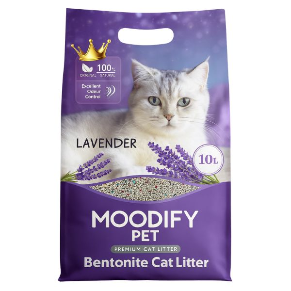 מודיפיי Moodify חול לחתולים מתגבש לוונדר - 10 ליטר