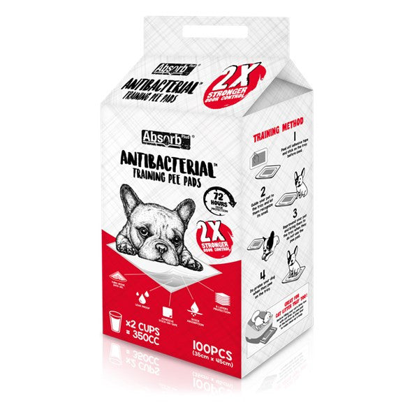 אבסורב משטחי פדים לאילוף גורים אנטיבקטריאליים 100 יח' 35X45 ס"מ