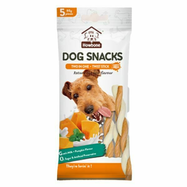 מקלות דנטליים חלב עיזים HowBone מועשר דלעת - 80 גרם