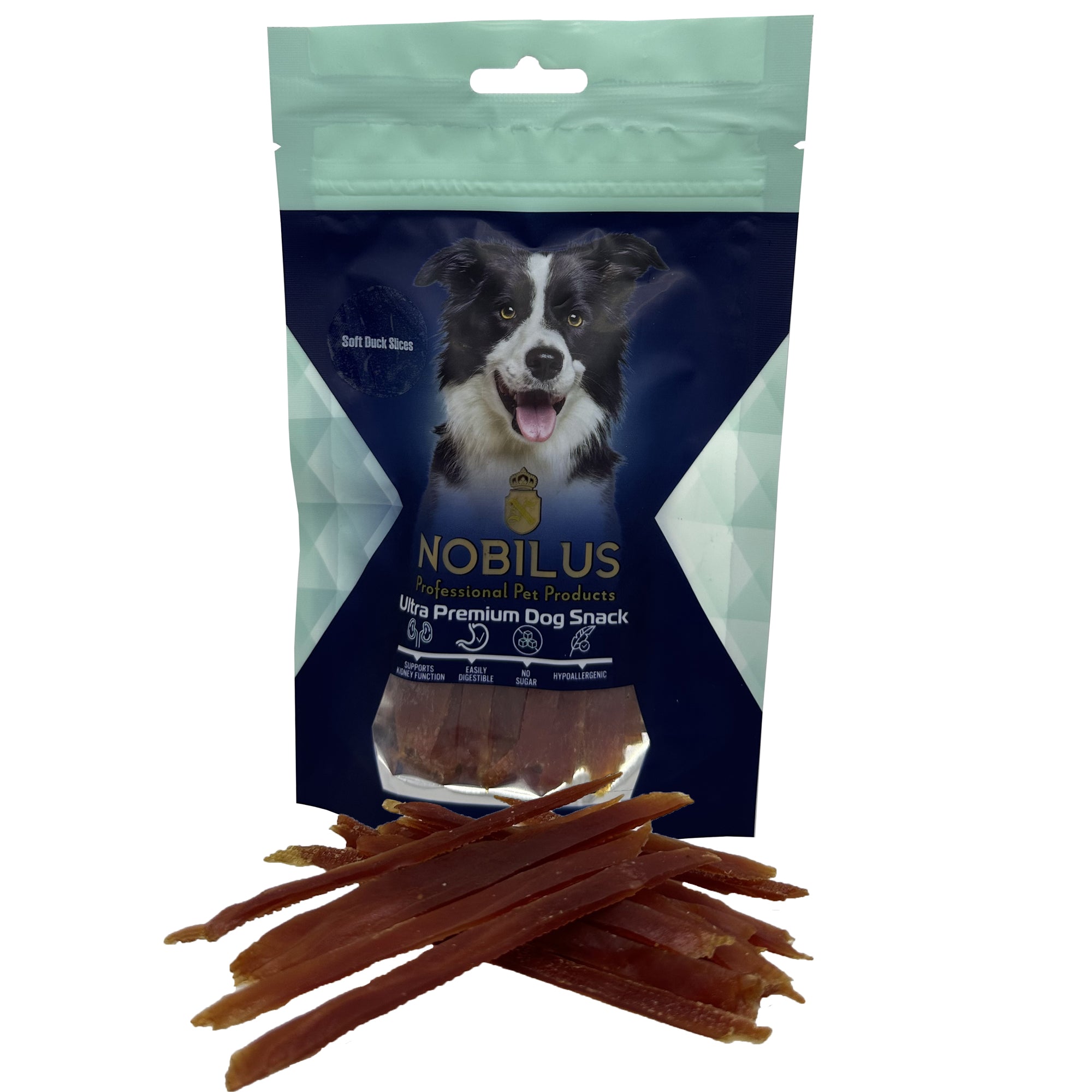 נובילוס חטיף רצועות פילה ברווז - 80  גרם