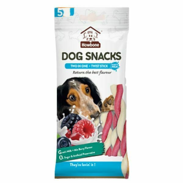 מקלות דנטליים חלב עיזים HowBone מועשר אוכמניות - 80 גרם