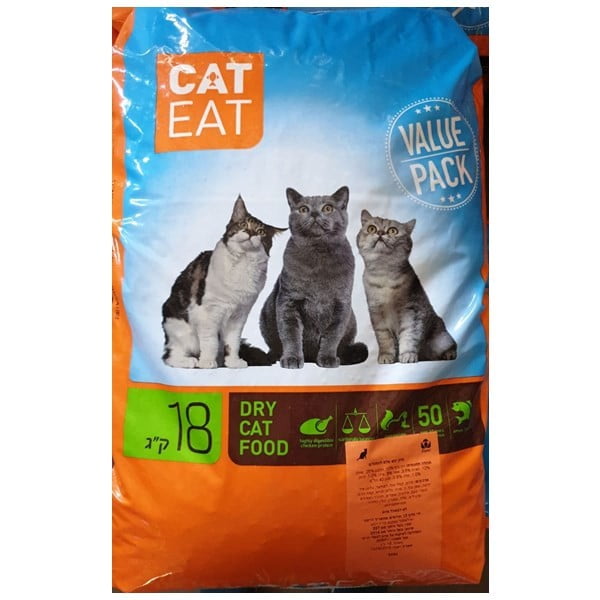 קט איט - מזון בסיסי לחתולי רחוב וחצר 18 ק"ג
