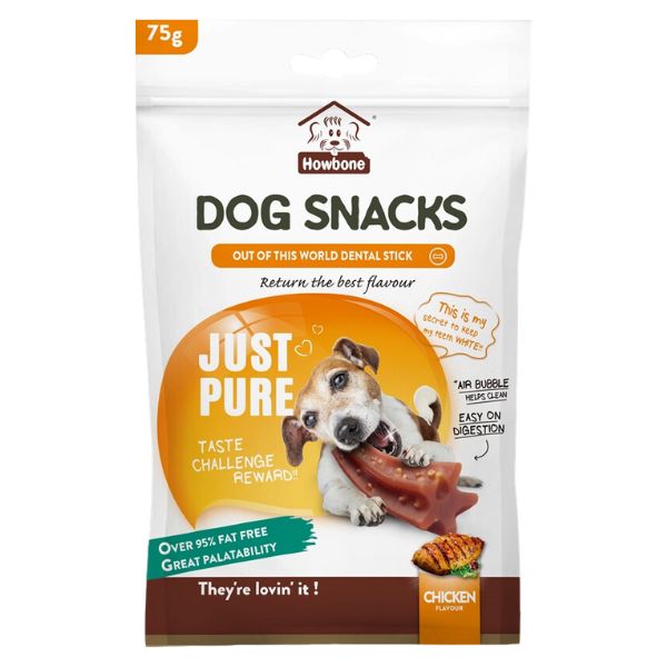 האובון מקלונים דנטליים HowBone עוף - 75 גרם