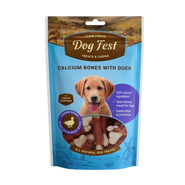 דוג פסט חטיף לגורים עצמות קלציום עם ברווז 90 גרם