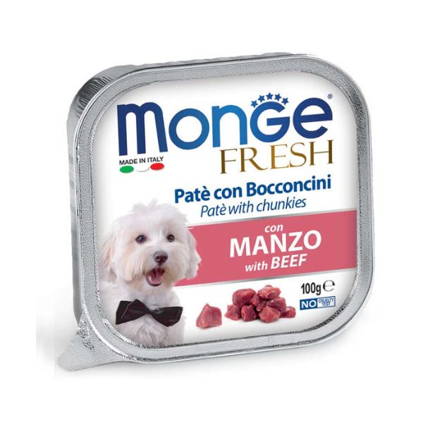 מונג' פרש מעדן פטה לכלבים בקר - 100 גרם
