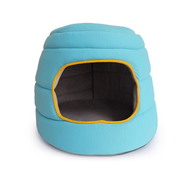 מיטה איגלו מעוצבת לחתולים - טורקיז