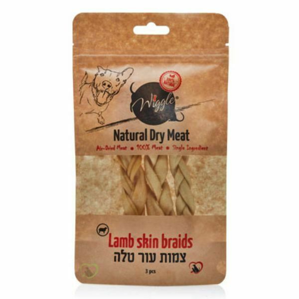 וויגל צמות טלה 100% חטיף טבעי לכלבים - 3 יח'