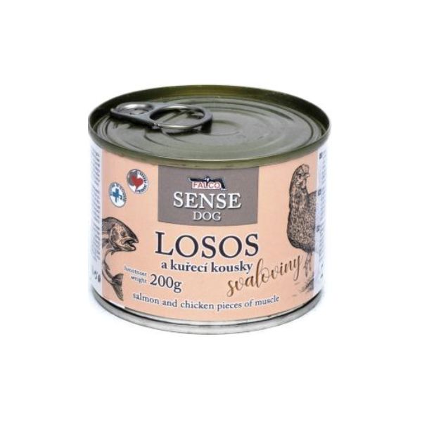 Falco Sense dog מזון רטוב בשימורים סלמון ושריר עוף - 200 גרם